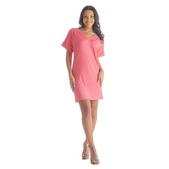 Women's 24Seven Comfort Apparel Loose Fit Tee Style Dress