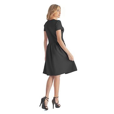 Women's 24Seven Comfort Apparel Pleated Pocket Midi Dress