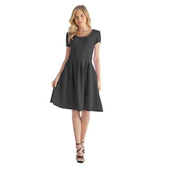 Women's 24Seven Comfort Apparel Pleated Pocket Midi Dress