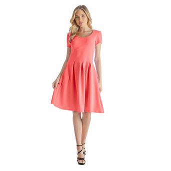 Women's 24Seven Comfort Apparel Pleated Pocket Midi Dress