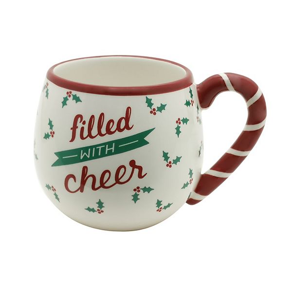 Holiday Spirits Personalized Candy Cane Glass Mug