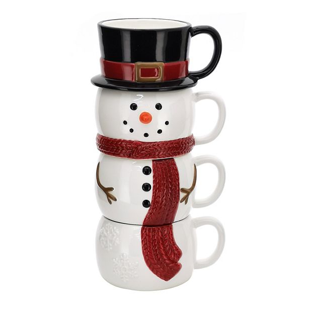 Christmas in the Country Stacking Mugs - Set of 4