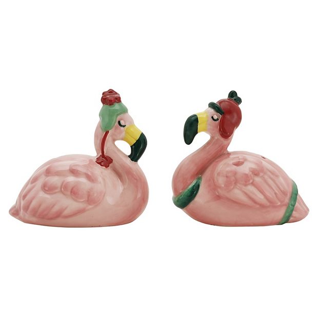 Holiday Flamingo Salt and Pepper Shakers