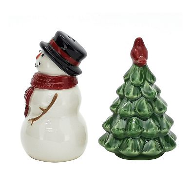 St. Nicholas Square® Yuletide Snowman & Tree Salt & Pepper Shaker Set