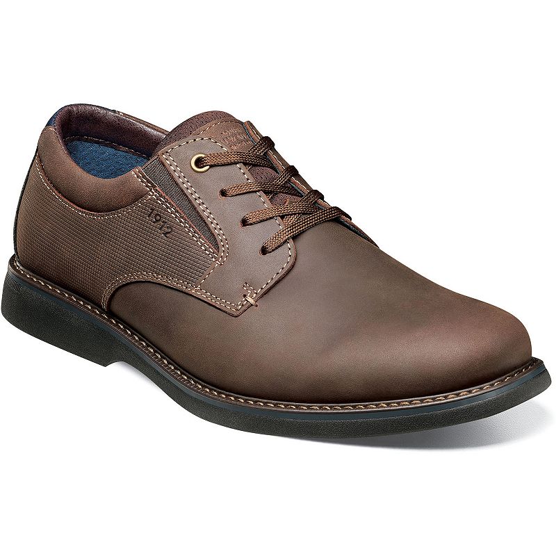 Nunn Bush® Otto Men's Leather Plain Toe Oxford Shoes, Size: 8.5, Brown