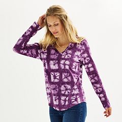 Sonoma Goods For Life Women's Purple Floral Midrise Everyday