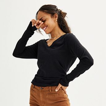 Women's Sonoma Goods For Life® Everyday V-Neck Long Sleeve Tee