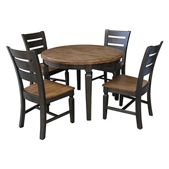 International Concepts Round Top Dining Table with 4 Chairs