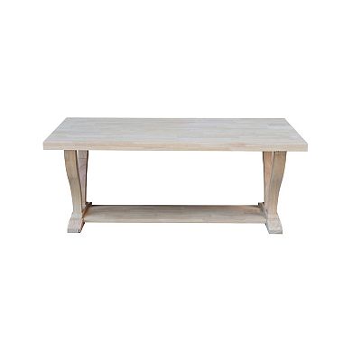 International Concepts LaCasa Solid Wood Coffee Table - Unfinished