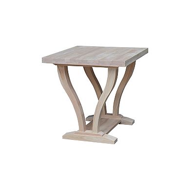 International Concepts LaCasa Solid Wood End Table - Unfinished