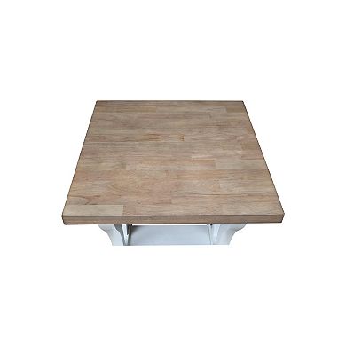 International Concepts LaCasa Solid Wood End Table - Unfinished