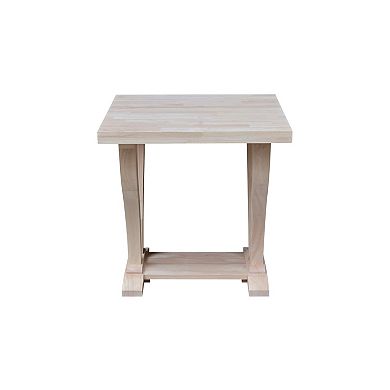 International Concepts LaCasa Solid Wood End Table - Unfinished