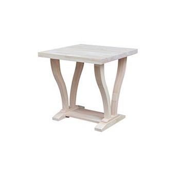 International Concepts LaCasa Solid Wood End Table - Unfinished