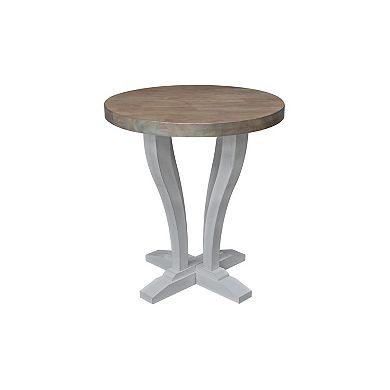 International Concepts LaCasa Solid Wood Round End Table - Unfinished