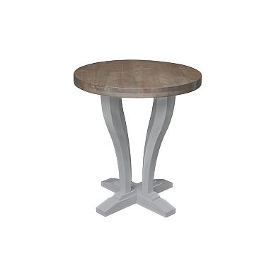 International Concepts LaCasa Solid Wood Round End Table - Unfinished