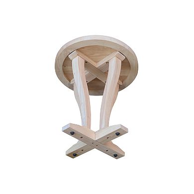International Concepts LaCasa Solid Wood Round End Table - Unfinished