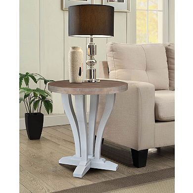 International Concepts LaCasa Solid Wood Round End Table - Unfinished