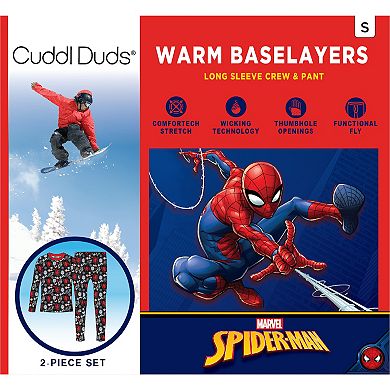 Boys 4-14 Cuddl Duds® Marvel's Spider-Man 2-Piece Stretch Base Layer Set
