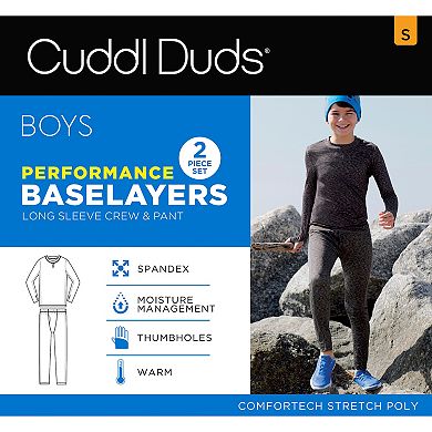 Boys 6-18 Cuddl Duds® Comfortech 2-Piece Stretch Base Layer Set
