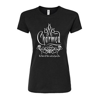Juniors' Charmed Roses Fitted Tee