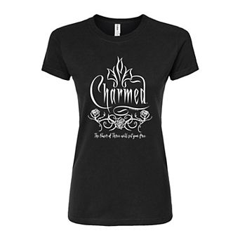 Juniors' Charmed Roses Fitted Tee