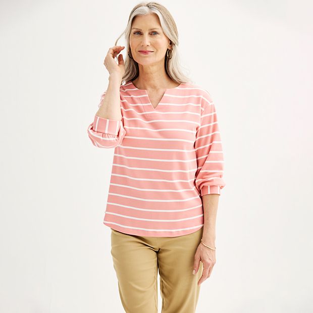 Croft&Barrow トップス Women's Croft & Barrow® Casual Split Neck Top