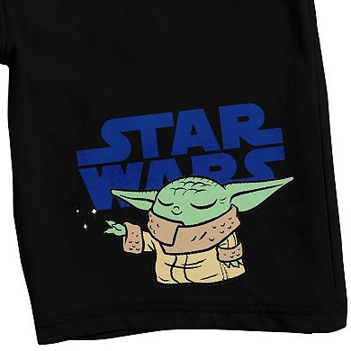Men's The Mandalorian Grogu Star Wars Logo Pajama Shorts