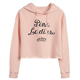 Juniors' Grease Pink Ladies Cropped Hoodie