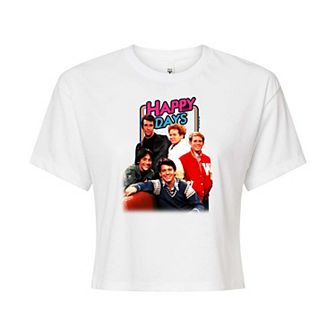 Juniors' Happy Days Cropped Tee