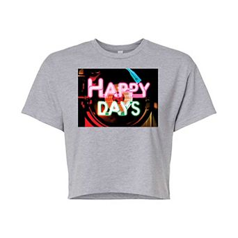 Juniors' Happy Days Jukebox Cropped Tee