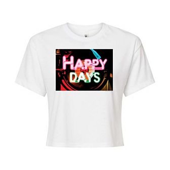 Juniors' Happy Days Jukebox Cropped Tee