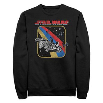 Men's Star Wars Retro Millennium Falcon Galaxy Space Fight Graphic Fleece