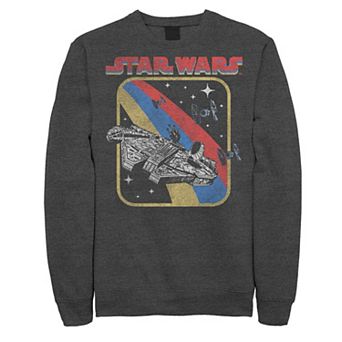 Men's Star Wars Retro Millennium Falcon Galaxy Space Fight Graphic Fleece