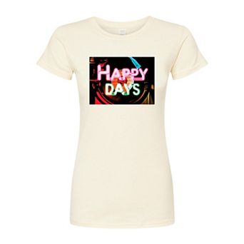 Juniors' Happy Days Jukebox Fitted Tee