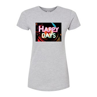 Juniors' Happy Days Jukebox Fitted Tee