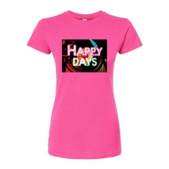 Juniors' Happy Days Jukebox Fitted Tee
