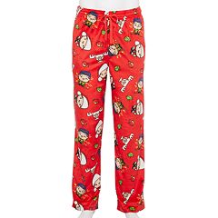 Christmas Pajama Pants / Christmas Hat & Beer / Size Small /Navy