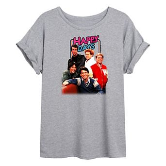 Juniors' Happy Days Oversized Graphic Tee
