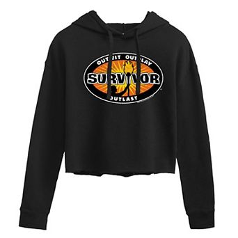 Juniors' Survivor Logo Cropped Hoodie