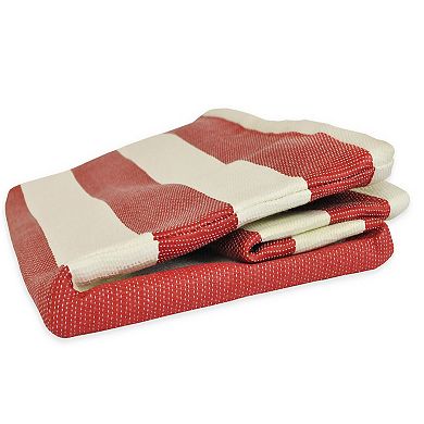 11" Red and Beige Small Rectangular Storage Bin