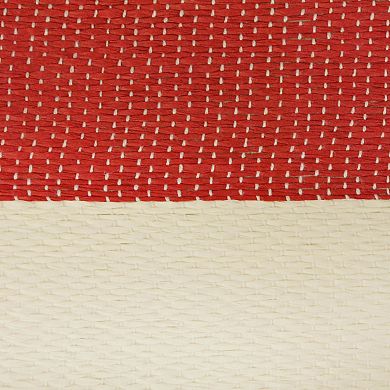 11" Red and Beige Small Rectangular Storage Bin