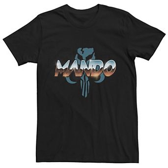 Men's Star Wars The Mandalorian Mando Chrome Skull Graphic Tee