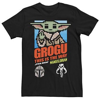 Men's Star Wars The Mandalorian Pixelated Grogu "This Is The Way" Graphic Tee