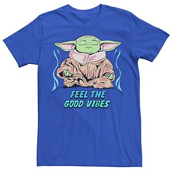 Men's Star Wars The Mandalorian Grogu "Feel The Good Vibes" Graphic Tee