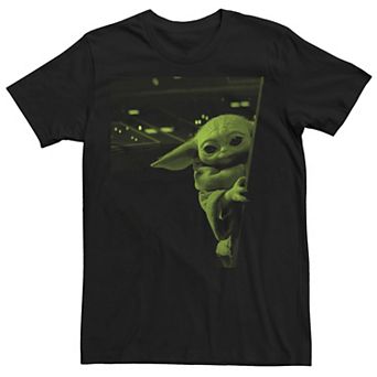 Men's Star Wars The Mandalorian Grogu Peeking Out Graphic Tee