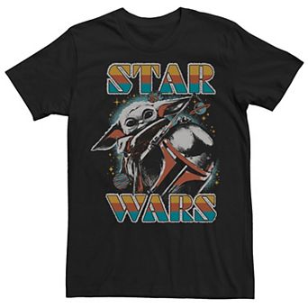 Men's Star Wars The Mandalorian Mando And The Child In Space Graphic Tee