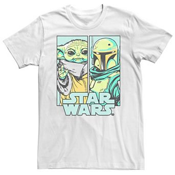 Men's Star Wars The Mandalorian Mando And The Child Greeting Graphic Tee