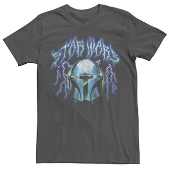 Men's Star Wars The Mandalorian Helmet Lightning Graphic Tee