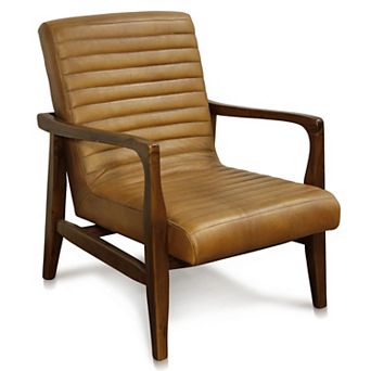 Shepherd Solid Teak Wood Channel-Back Lounge Chair