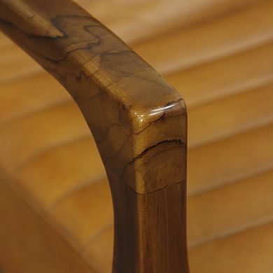 Shepherd Solid Teak Wood Channel-Back Lounge Chair